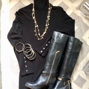 EUC Banana Republic Mock Turtle LS Wool Dress S